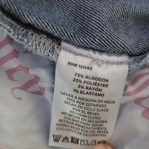 Juicy Couture Jeans Sz 11/30 'Lunita' Blue Denim Flare Leg Rhinestone Butt Y2K - Picture 7 of 7